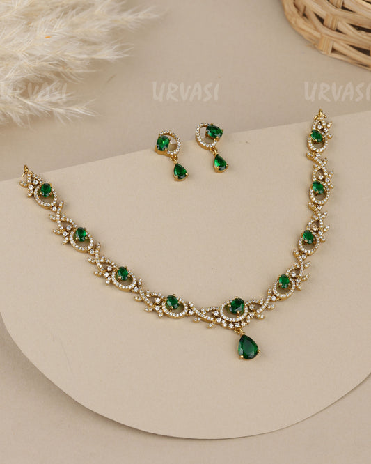 Mehendi-Polish  AD Necklace   1918