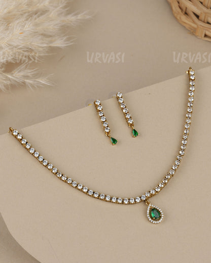 Mehendi-Polish Tennis-Style Choker AD  Necklace  1917