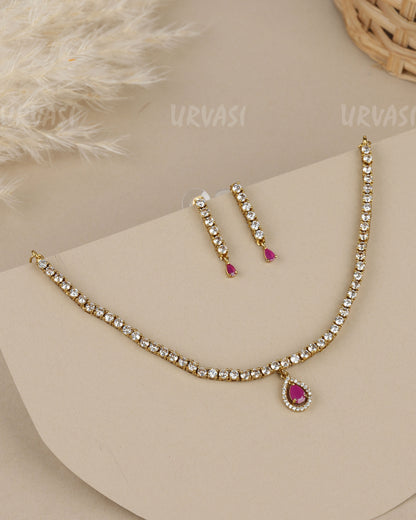 Mehendi-Polish Tennis-Style Choker AD  Necklace  1917