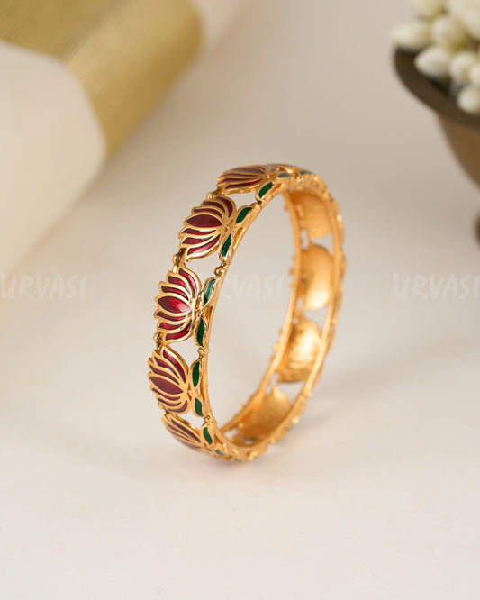 Ruby Green Lotus Bangle BA 245