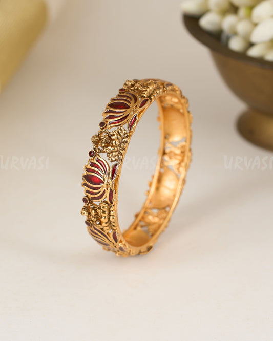 Lakshmi Lotus Bangle Red BA 249