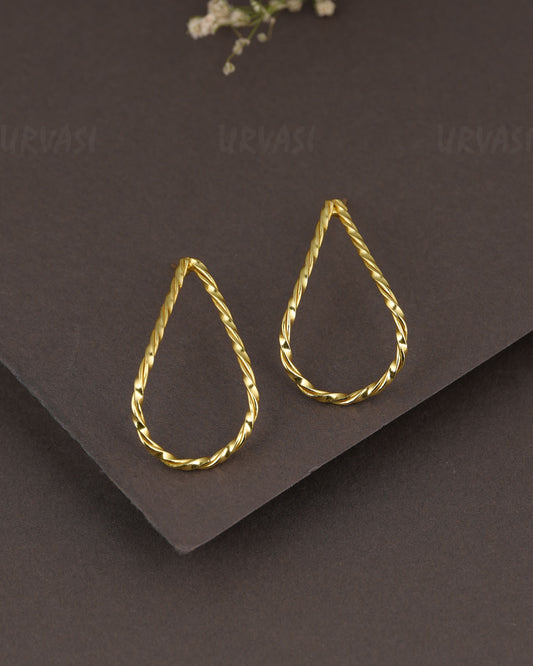 Gold-Polish Twisted Rope Earring  ER 1273