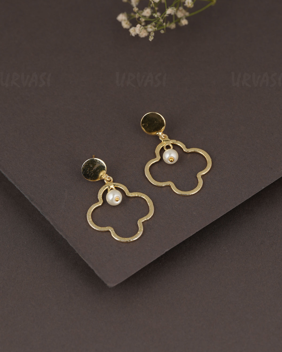 Gold-Polish Floral  Earring  ER 1290