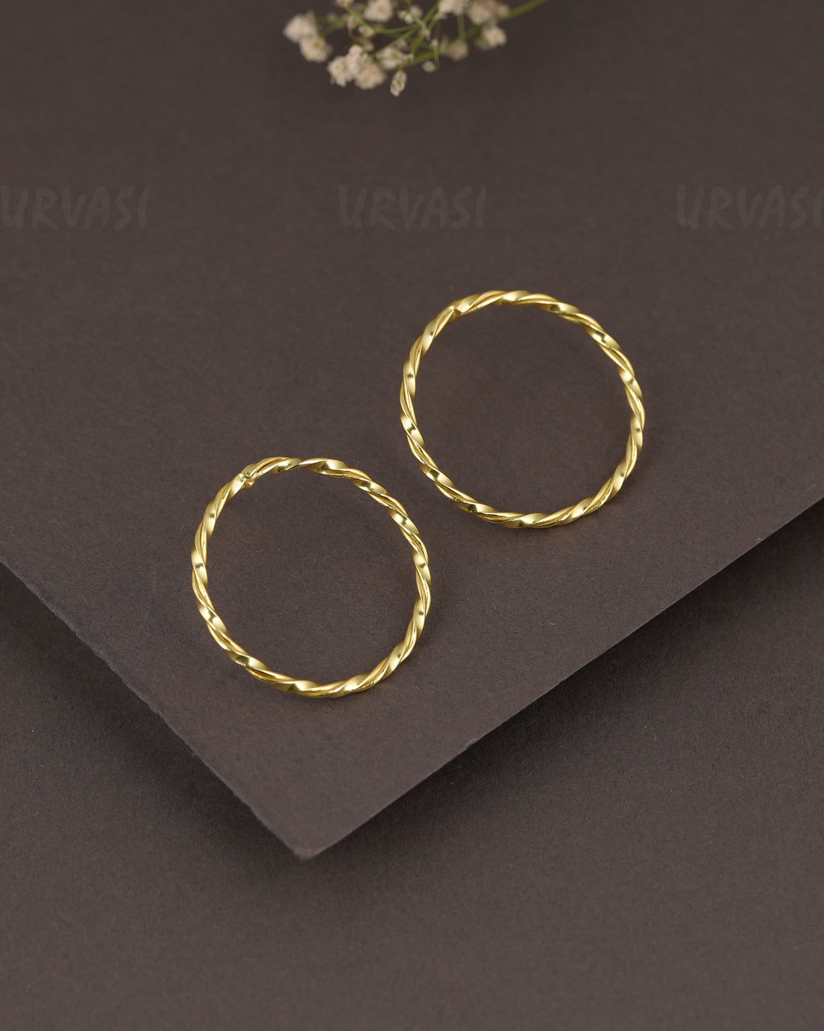 Gold-polish Circle Earrings ER 1304