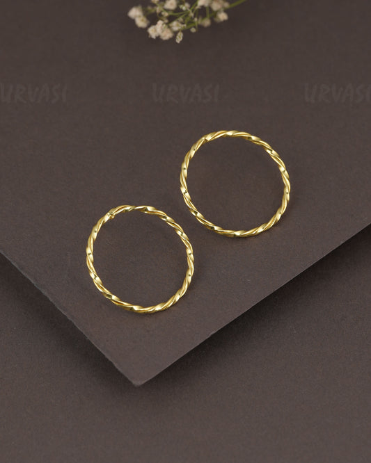 Gold-polish Circle Earrings ER 1304