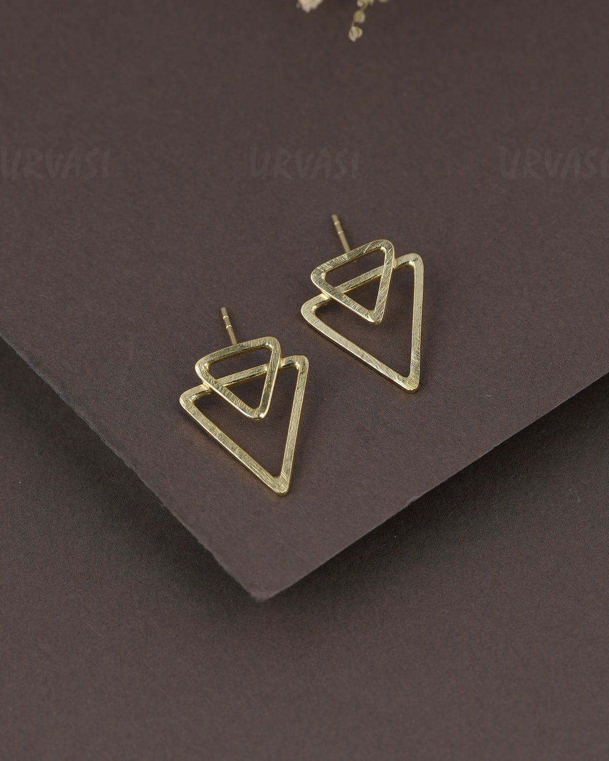Gold-Polish Geometric Shape Earrings ER 1302
