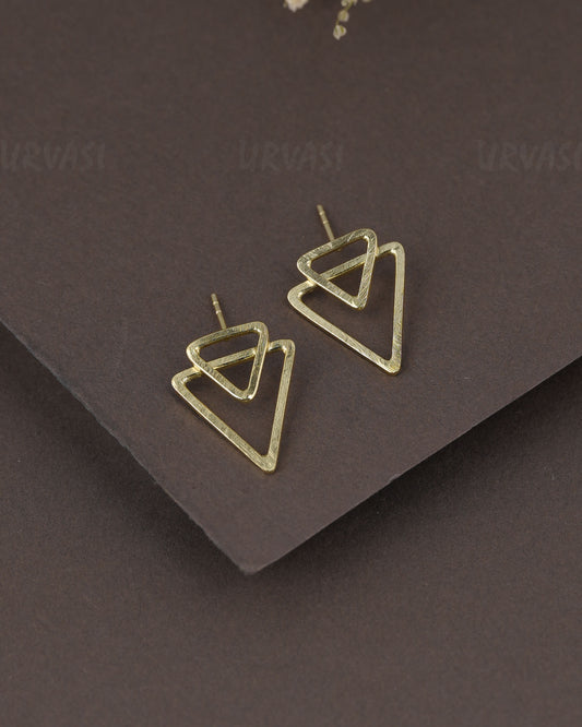Gold-Polish Geometric Shape Earrings ER 1302
