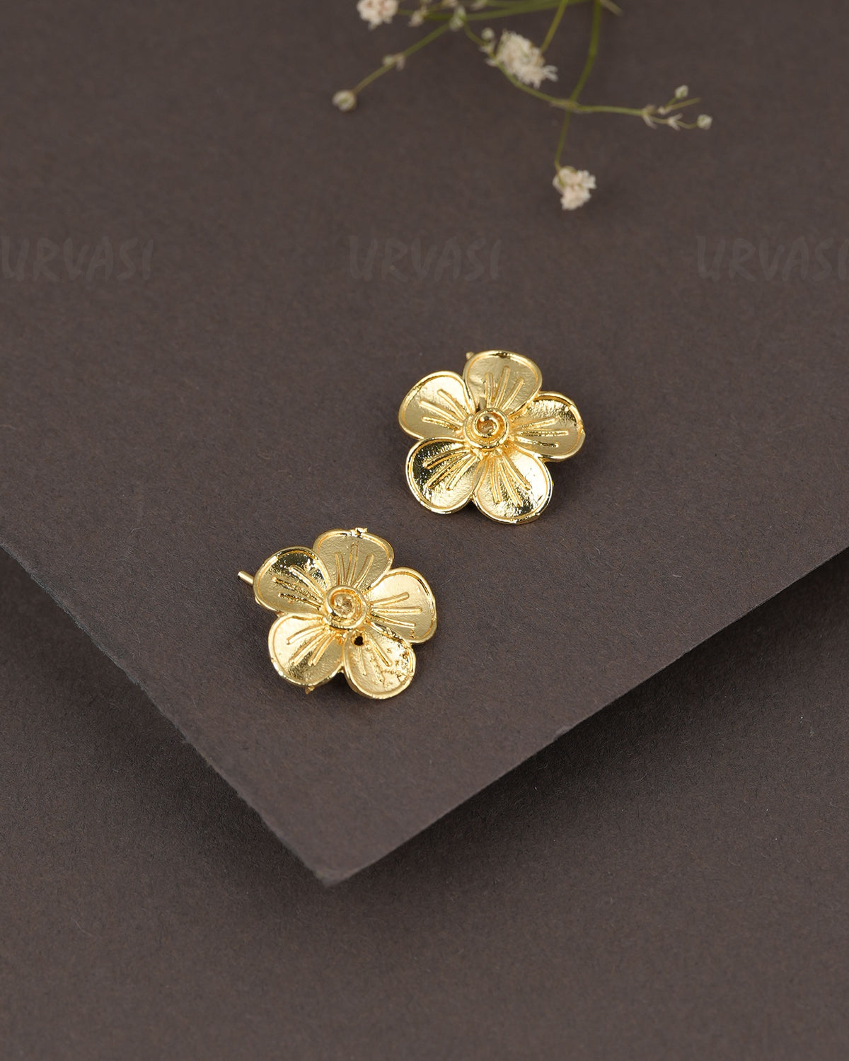 Gold-Polish Floral Earring  ER 1289