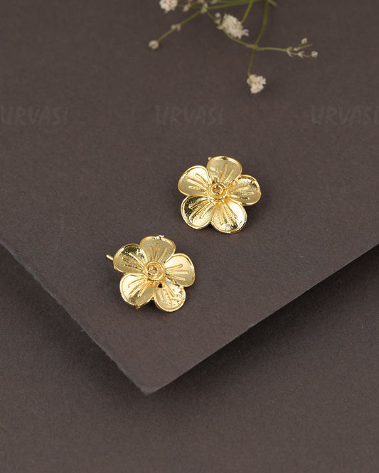 Gold-Polish Floral Earring  ER 1289