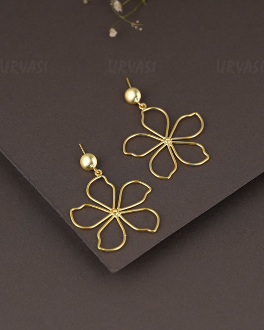 Gold-Polish Floral Earring ER 1287