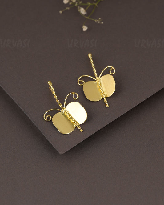 Gold-Polish  Butterfly-Shaped Earring  ER 1310