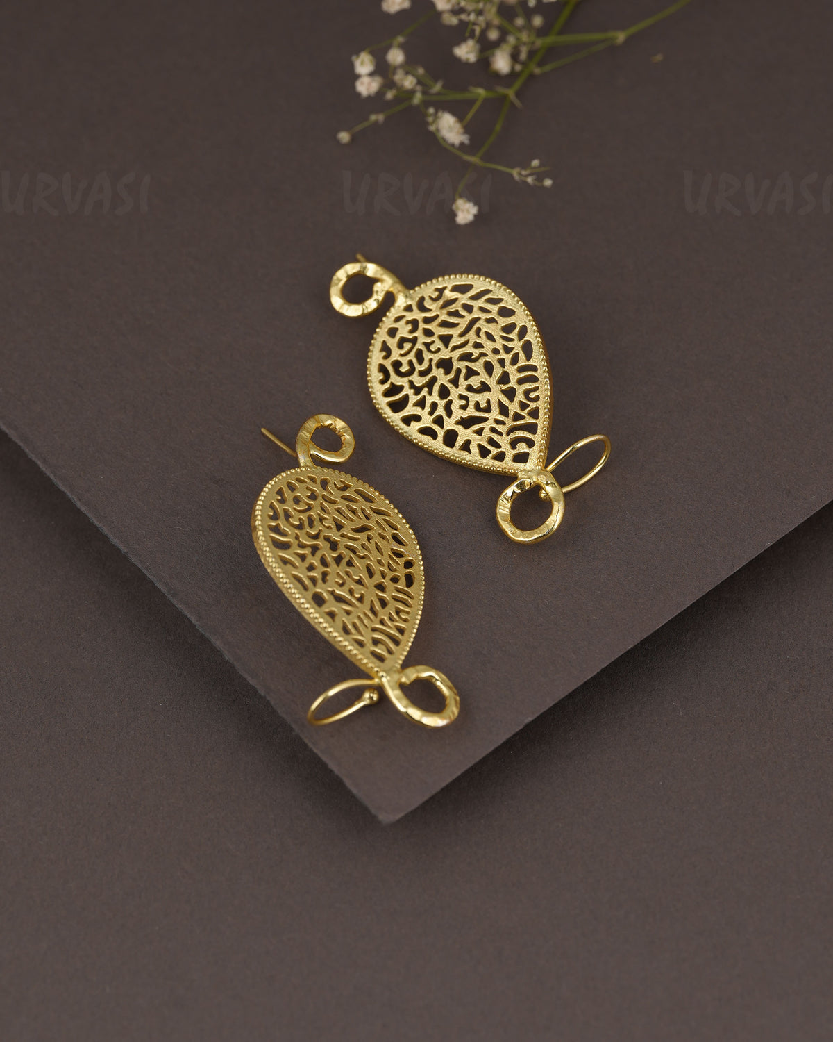 Gold-Polish Statement Earrings ER 1306