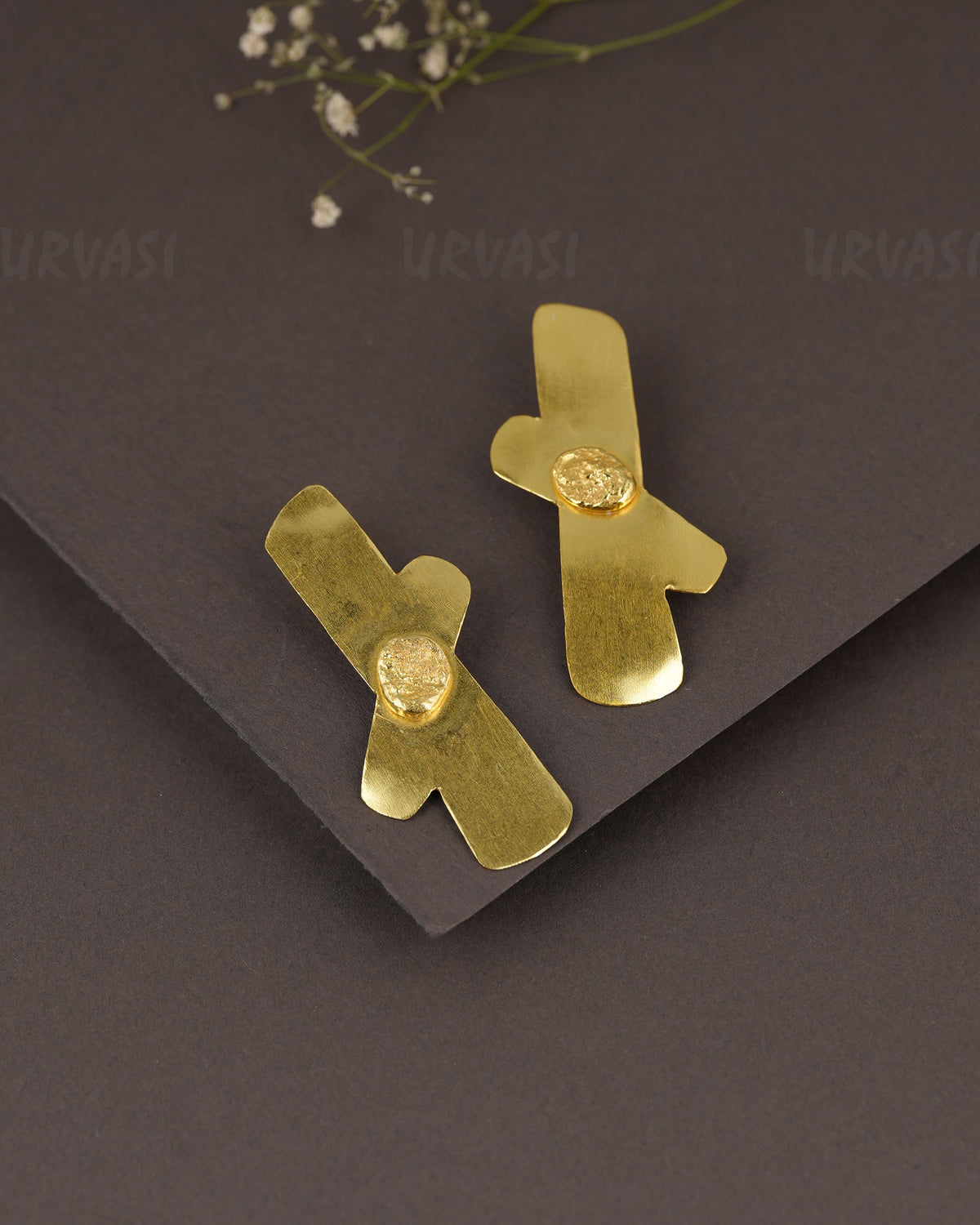 Gold-Polish Abstract Statement Earring ER 1280