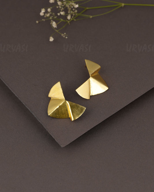 Gold-Polish Geometric  Shape  Earring  ER 1296