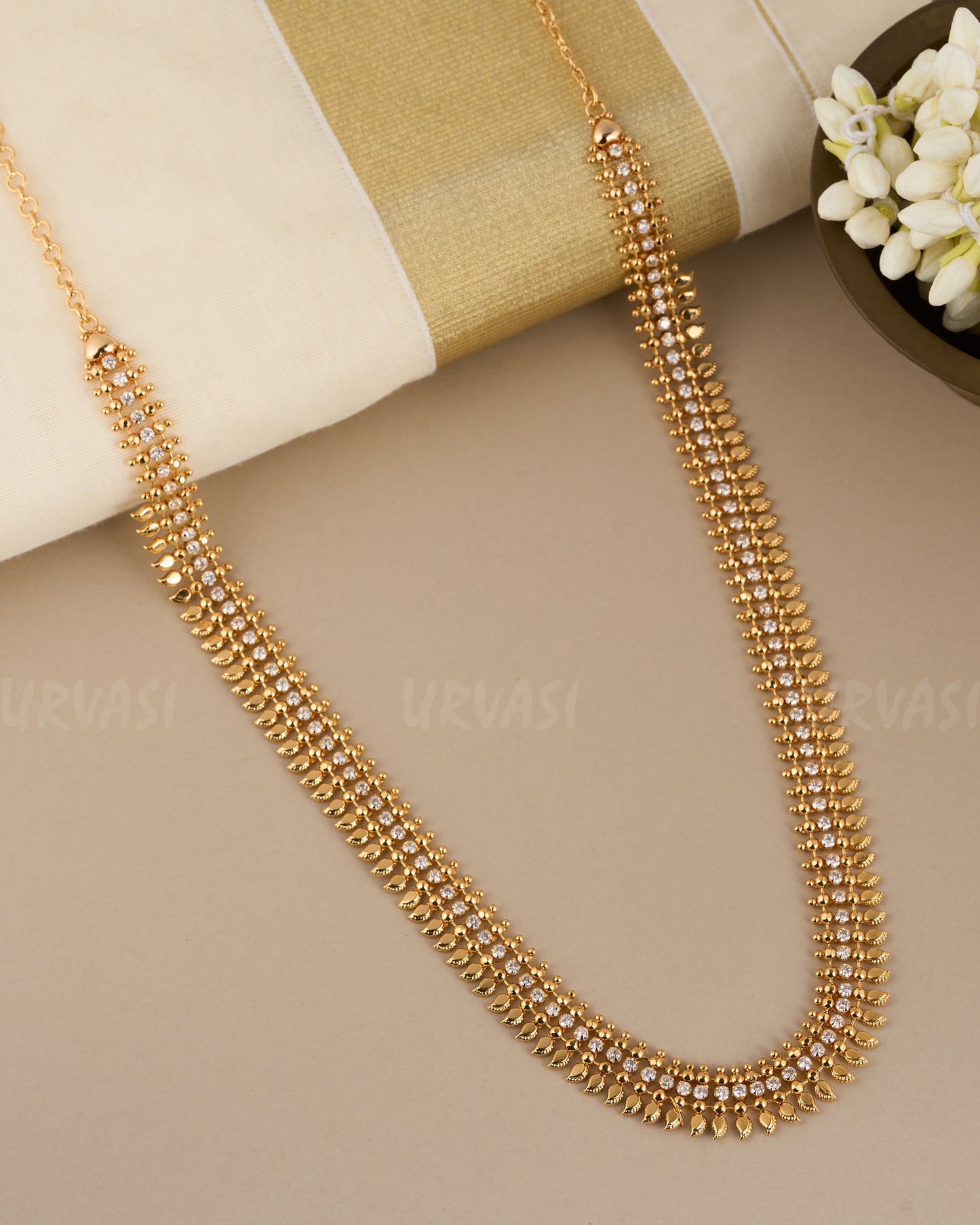 Traditional Long Mango Mix Gold Plated  Necklace 866