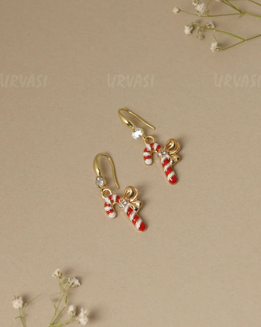 Christmas Candy Cane Dangle Earrings ER 1327
