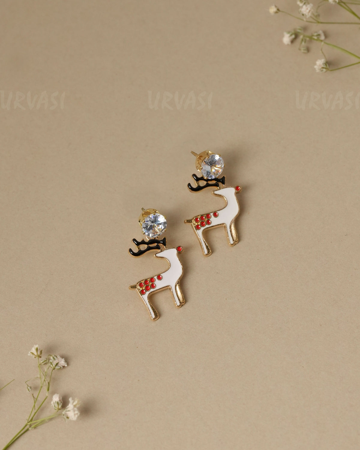 Christmas Charming Deer Enamel Earrings ER 1328