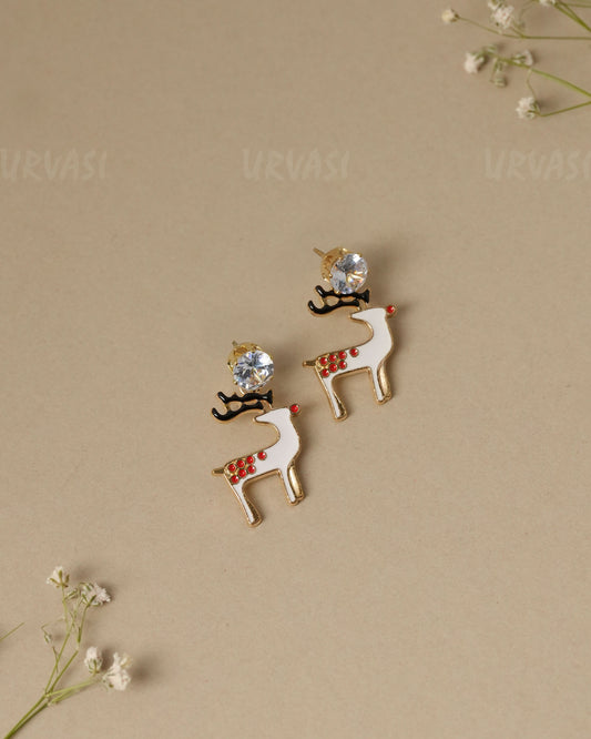 Christmas Charming Deer Enamel Earrings ER 1328