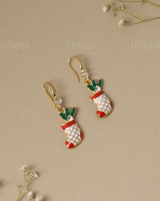 Christmas Stocking Dangle Earrings ER 1321