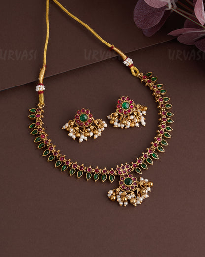 Anamika X Palakka Ruby+Green Necklace 884