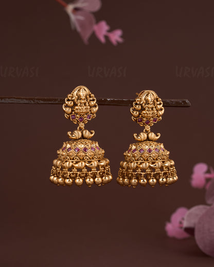 Gold-Toned Lakshmi Jhumka Earrings ER 701