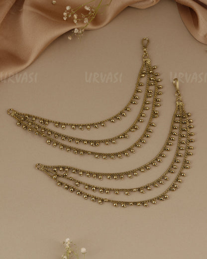 Three Layer Mehendi Beads Ear Chain EC 122
