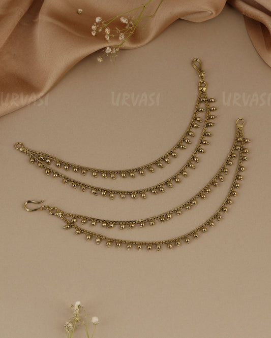 Two Layer Mehendi Beads Ear Chain EC 121