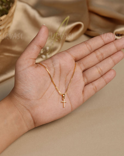 Gold-Plated Cross Pendant PT 28