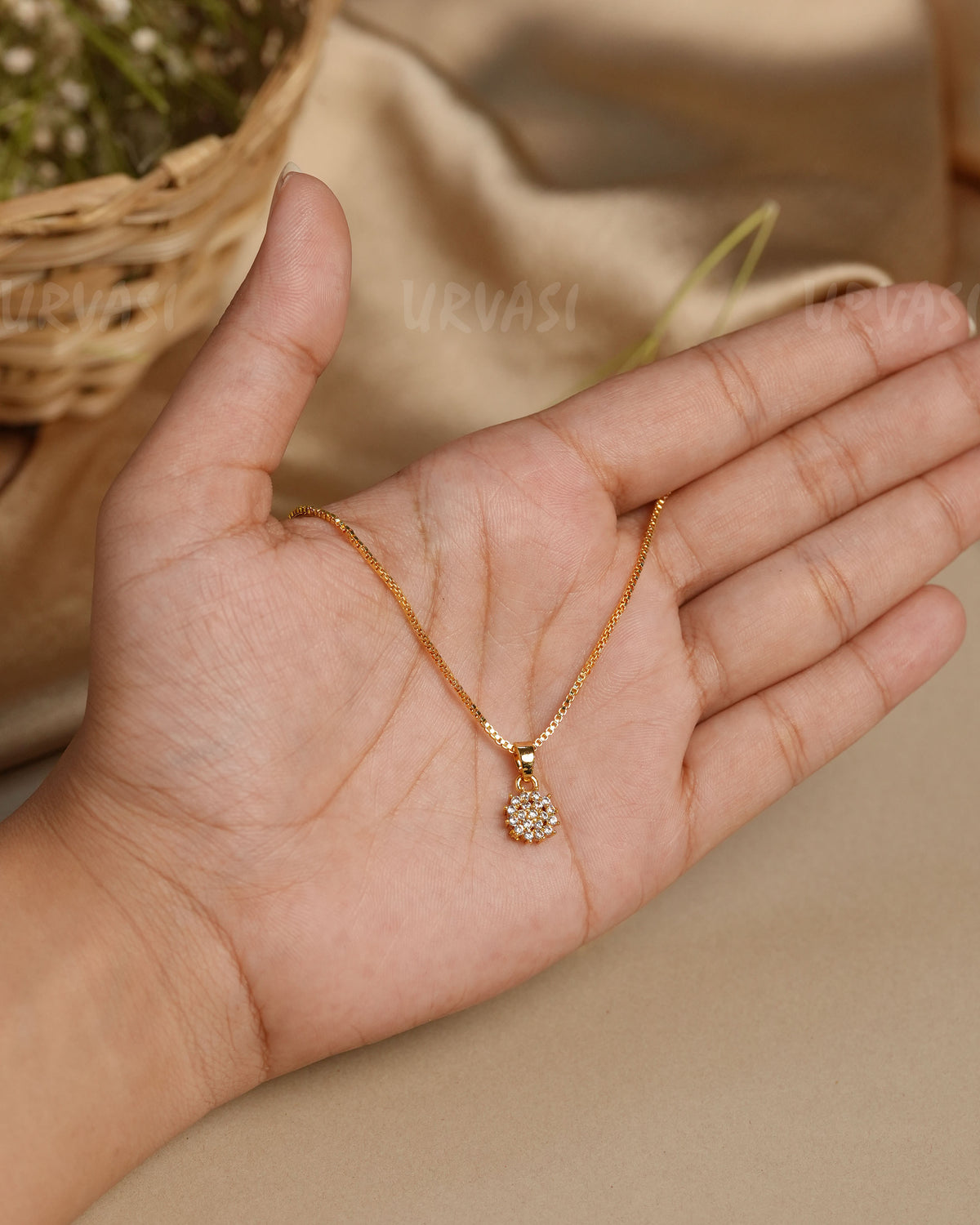 Gold-Plated Stone Pendant PT 24