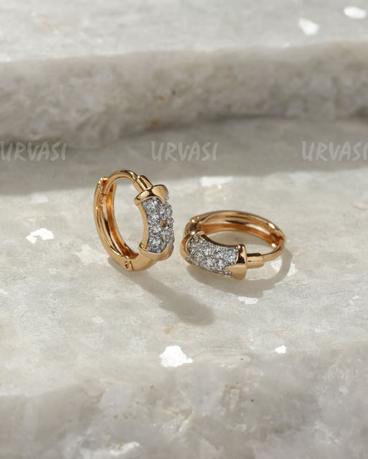 18K-Gold Plated Cubic Zirconia Hoop Earrings (AD) ER 1377