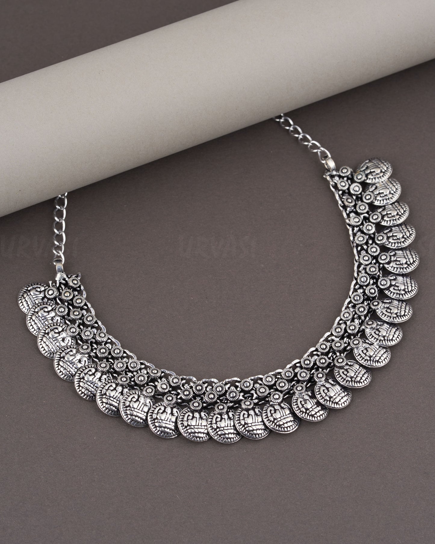 Silver Oxidised Necklace 985