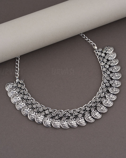 Silver Oxidised Necklace 985