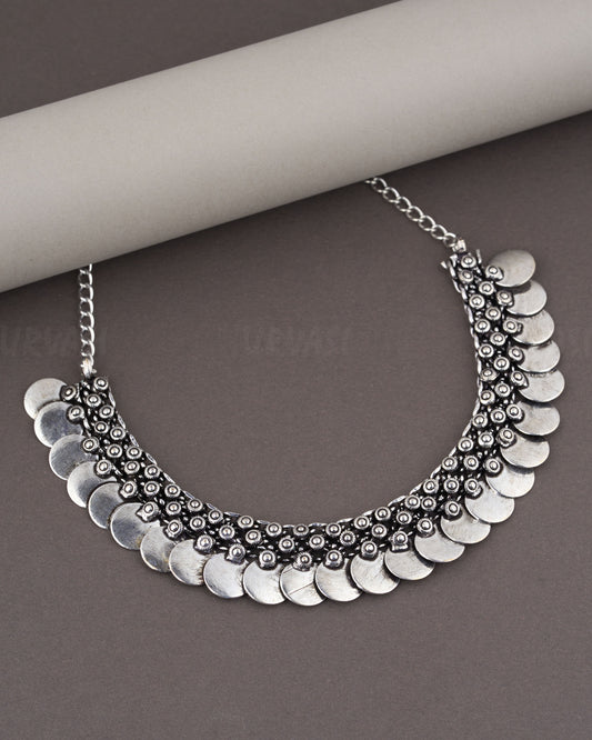 Silver Oxidised Necklace 986