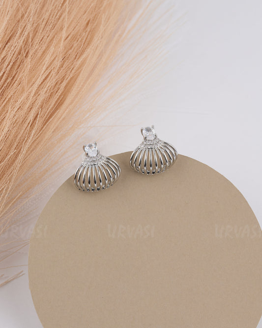 Rhodium Polish Silver Trendy Imported  Earring   ER  56