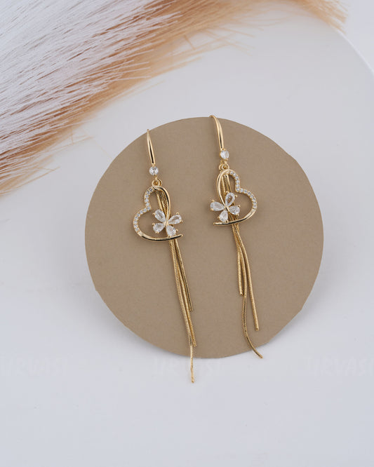 Gold Polish Heart Shaped  AD Imported ER 117