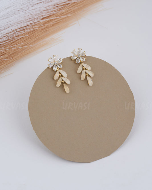 Gold Polish Tear Designed Imported Earrings ER 229