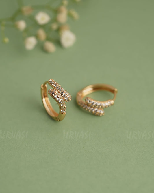 Gold Polish Trendy Imported AD Hoop Earrings ER 238