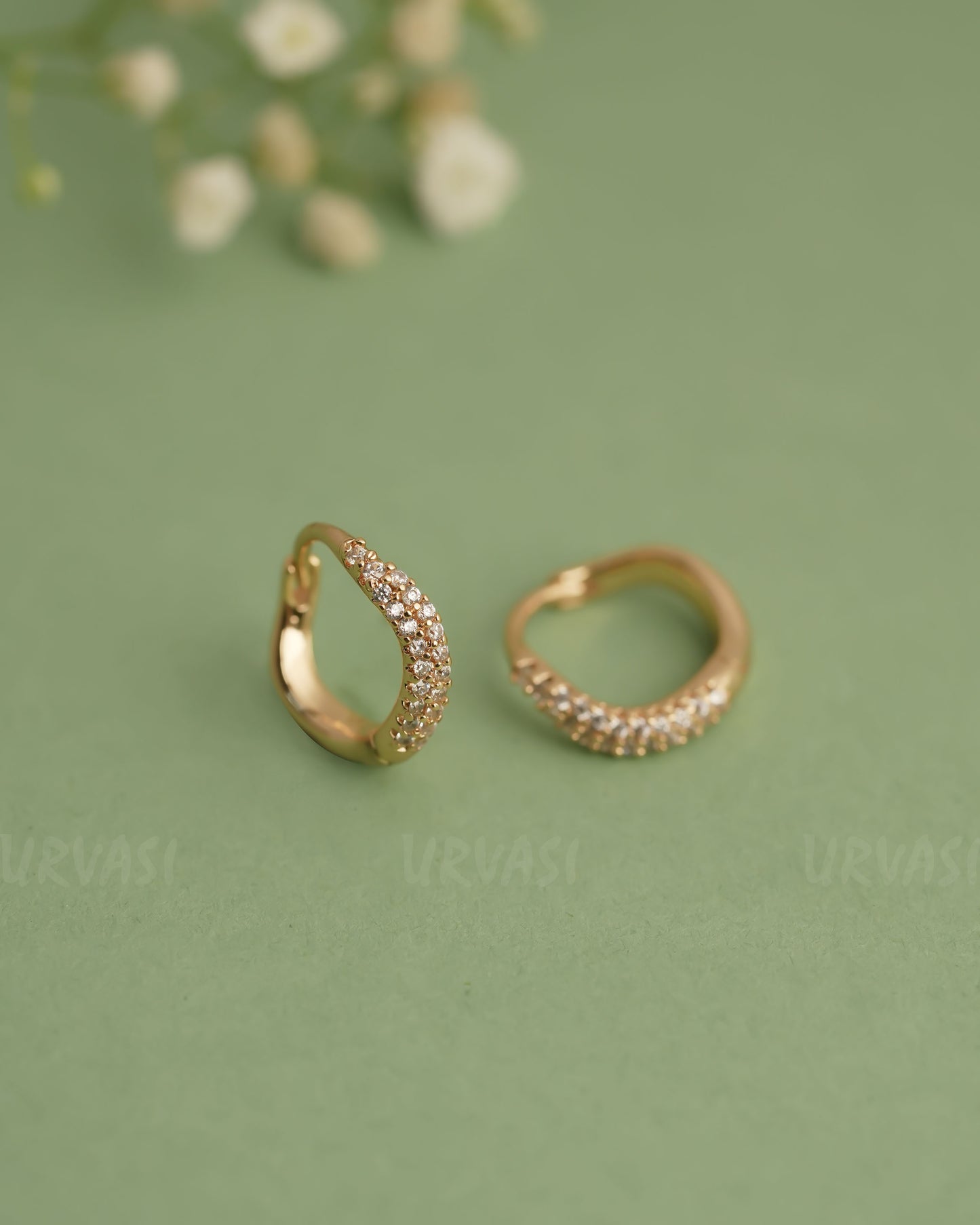 Gold Polish Trendy Imported  Ad Hoop Earrings ER 254