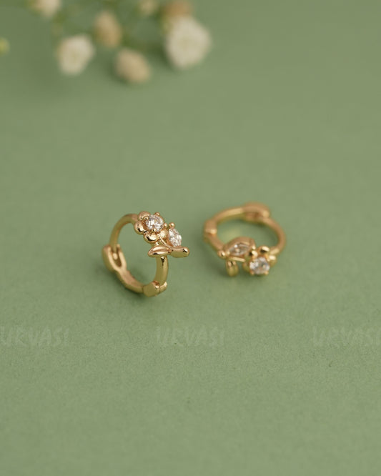 Gold Polish Trendy Imported Hoop Earrings ER 257