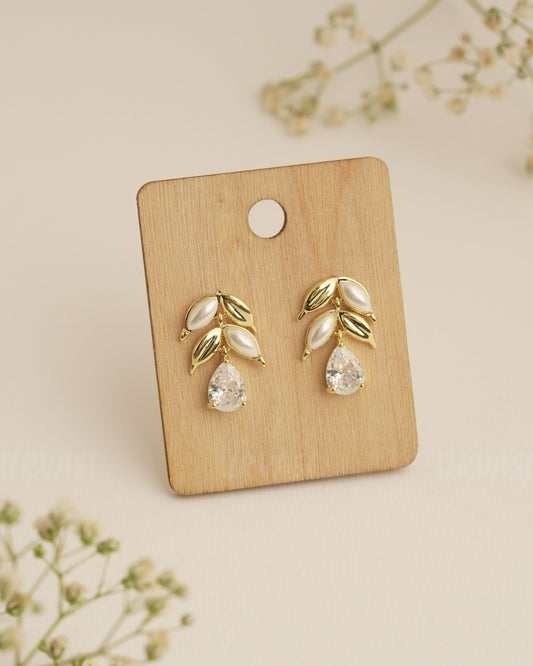 Gold Polish Tear Drop Trendy Imported Earrings ER 298