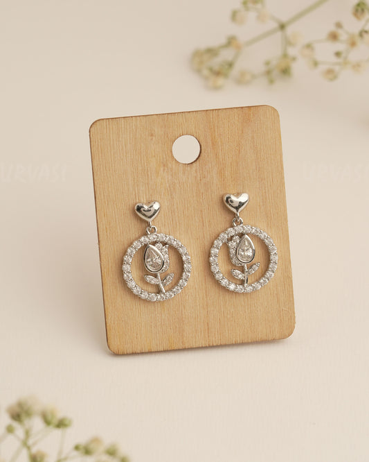 Rhodium Polish Trendy  AD Imported Earrings ER 294