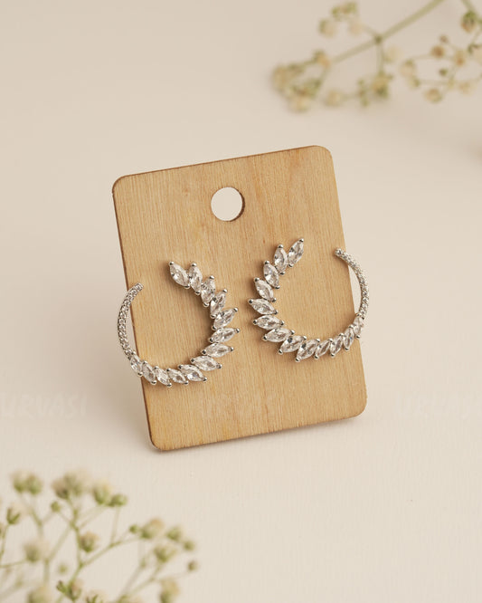Rhodium Polish Trendy Imported Earrings ER 292