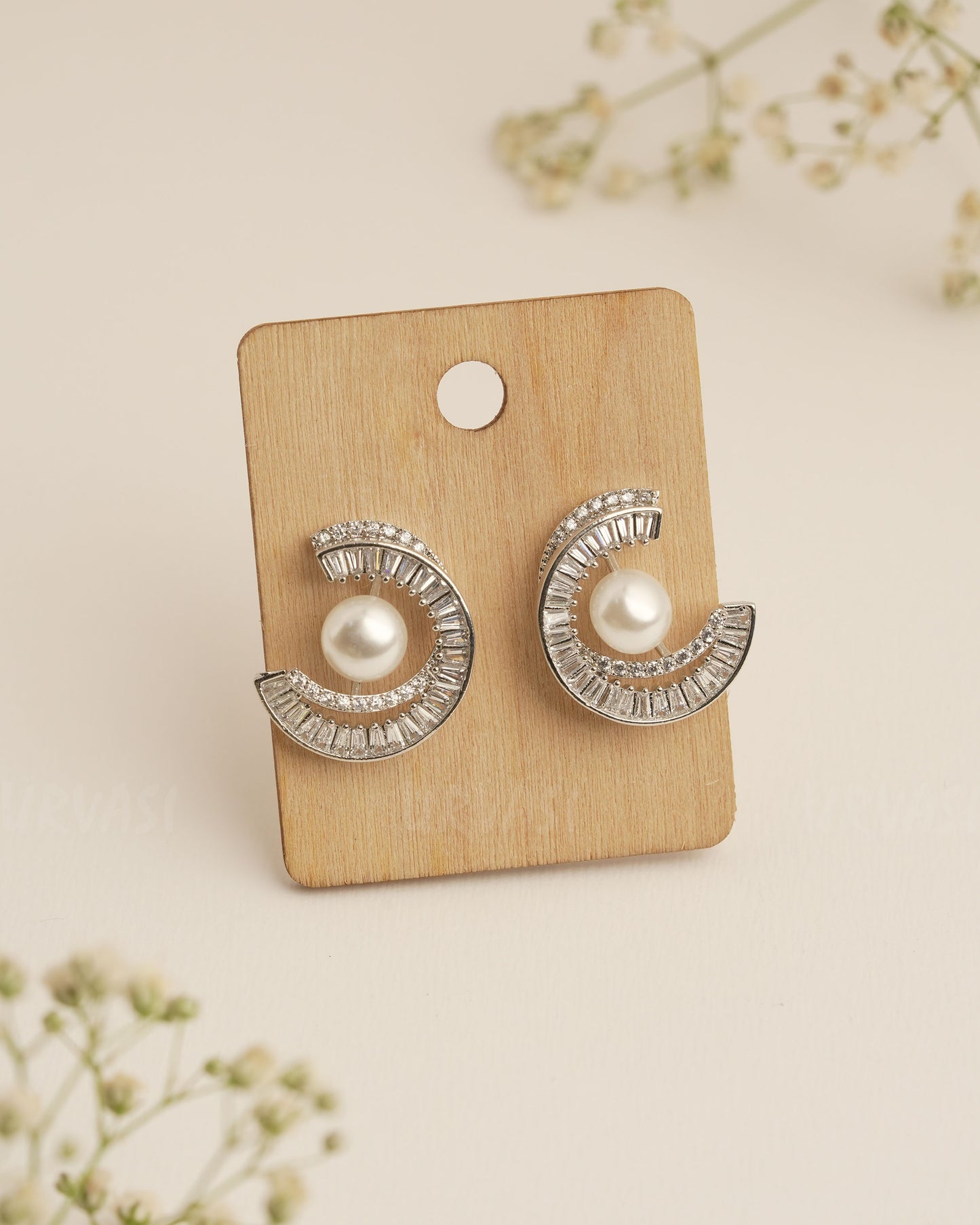 Rhodium Polish Trendy Imported Earrings ER 291