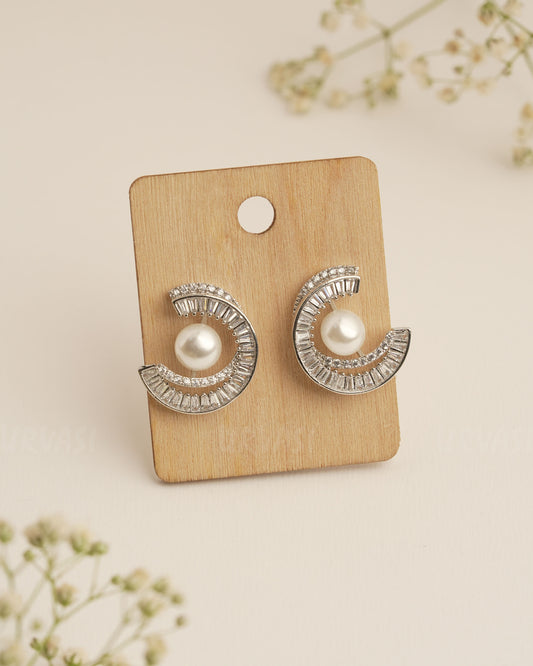 Rhodium Polish Trendy Imported Earrings ER 291