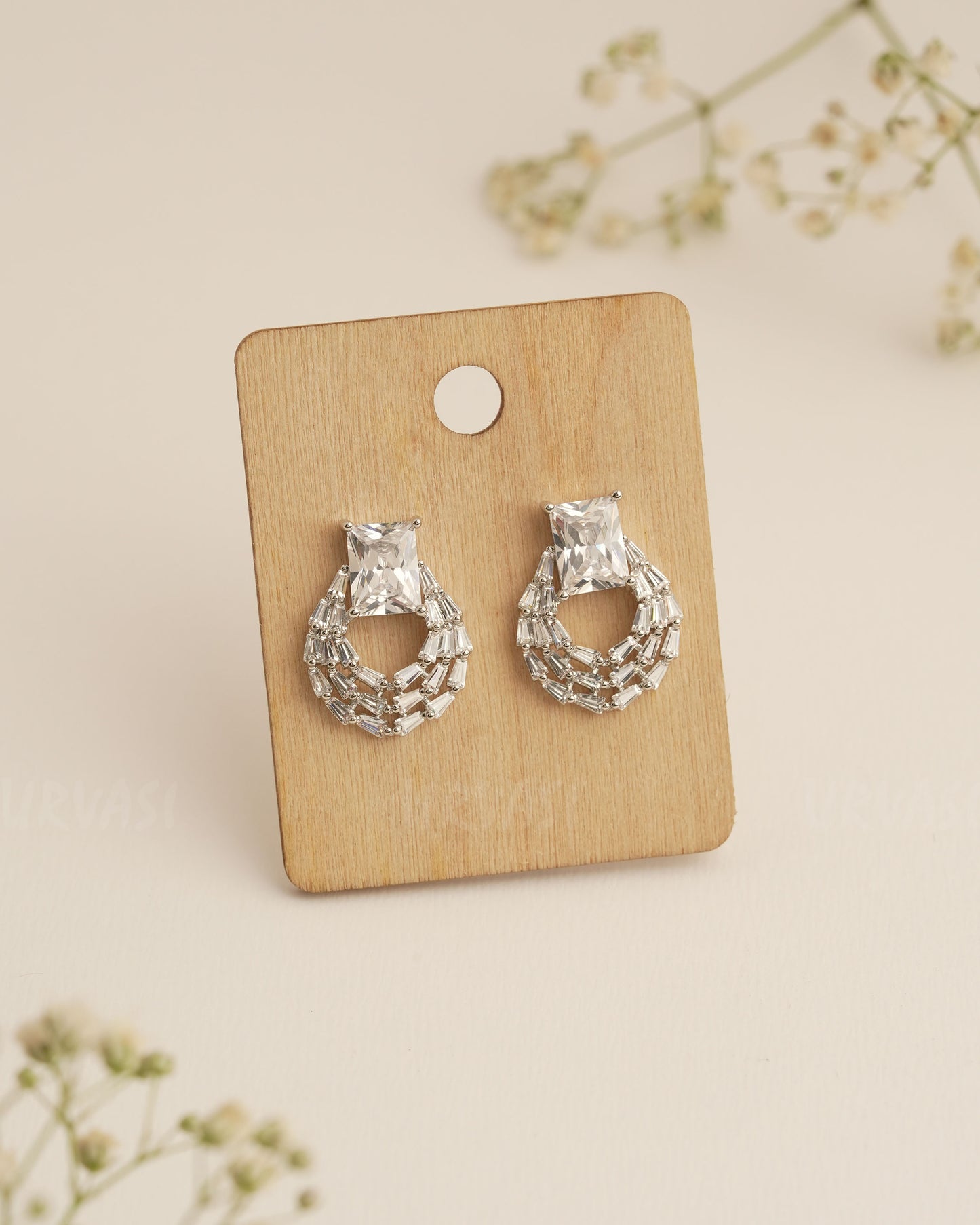 Rhodium Polish Trendy Imported Earrings ER 286