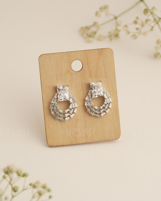 Rhodium Polish Trendy Imported Earrings ER 286