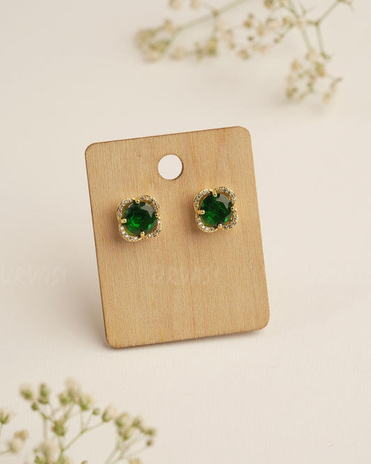 Gold Polish Green AD Stone Trendy Imported Earrings ER 265