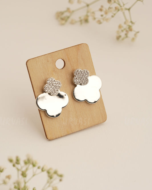 Rhodium Polish Trendy Imported  AD Earrings ER 276