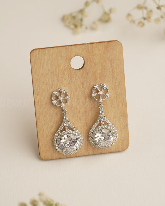 Rhodium Polish Trendy Imported Earrings ER 384