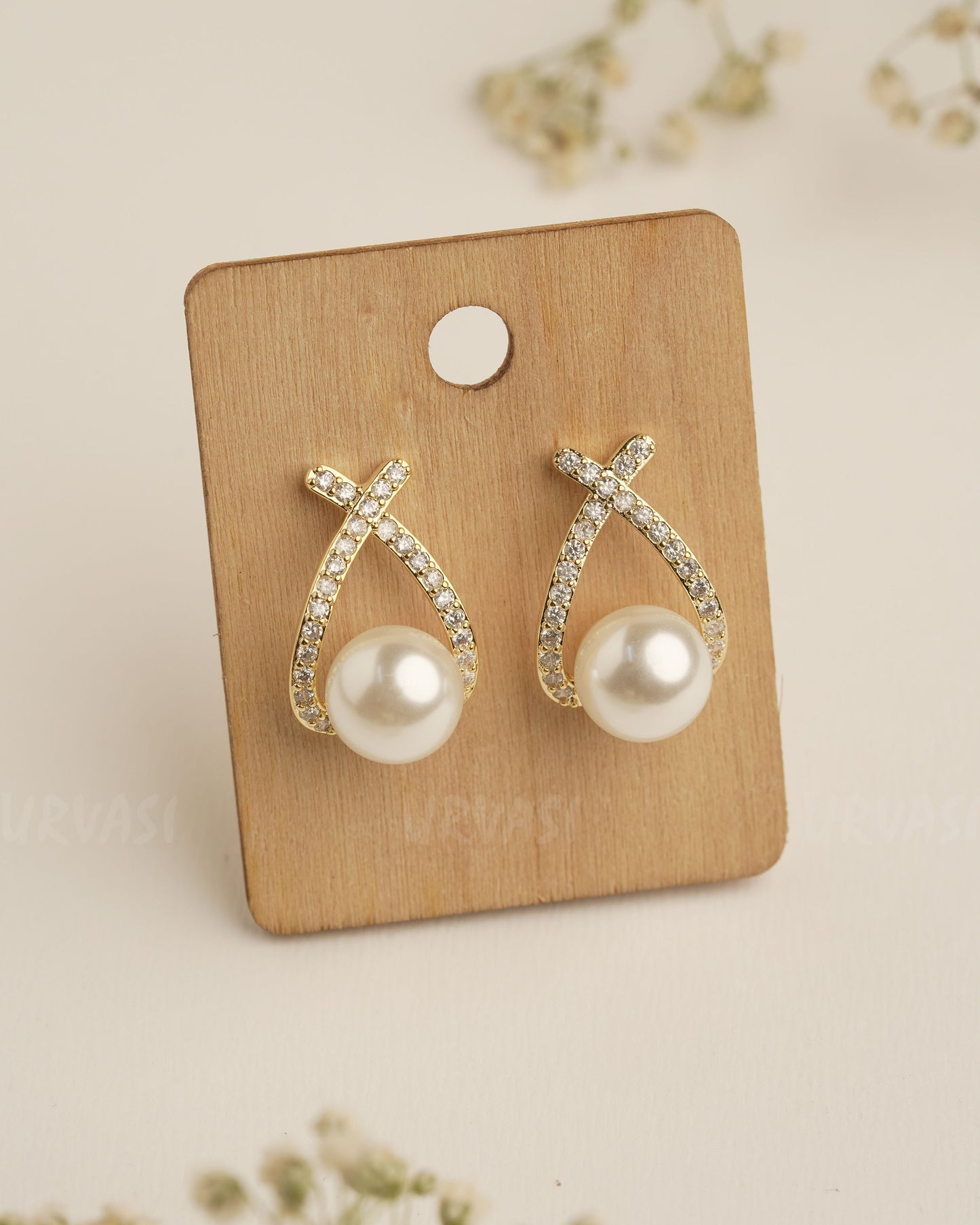 Gold Polish Trendy AD Imported Earrings ER 380